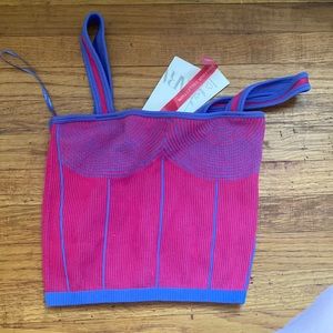 Zara pink and blue crop top